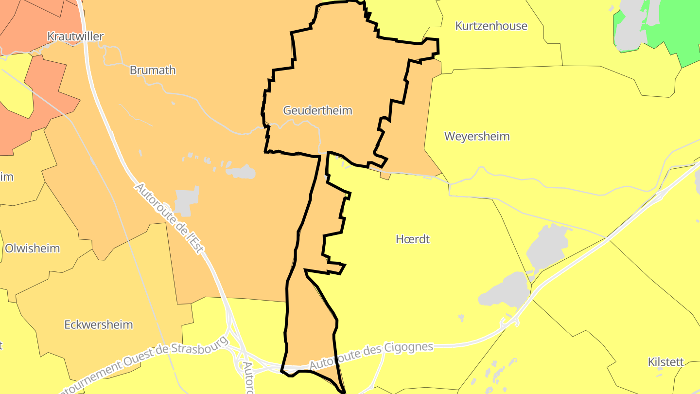 Carte des prix de l'immobilier Geudertheim