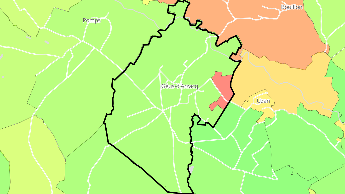 Carte des prix de l'immobilier Géus-d'Arzacq
