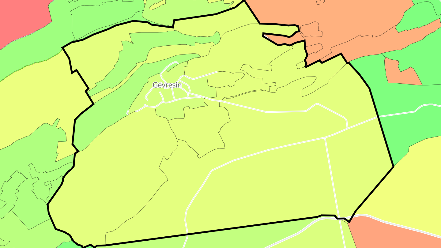 Carte des prix de l'immobilier Gevresin