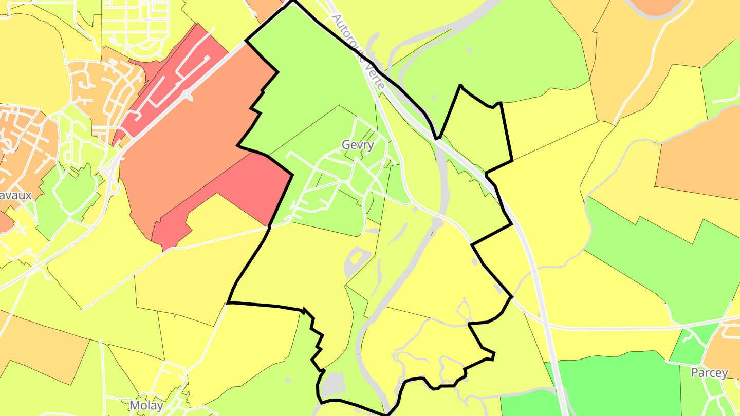 Carte des prix de l'immobilier Gevry