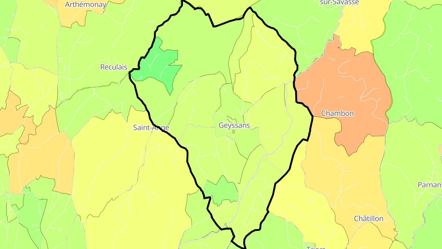Carte des prix de l'immobilier Geyssans