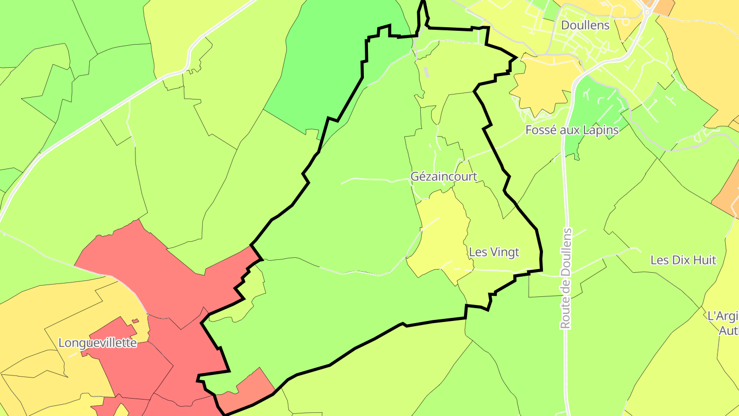 Carte des prix de l'immobilier Gézaincourt