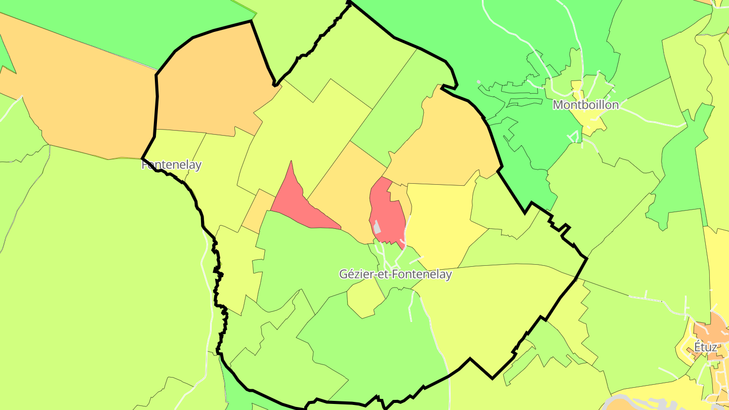 Carte des prix de l'immobilier Gézier-et-Fontenelay