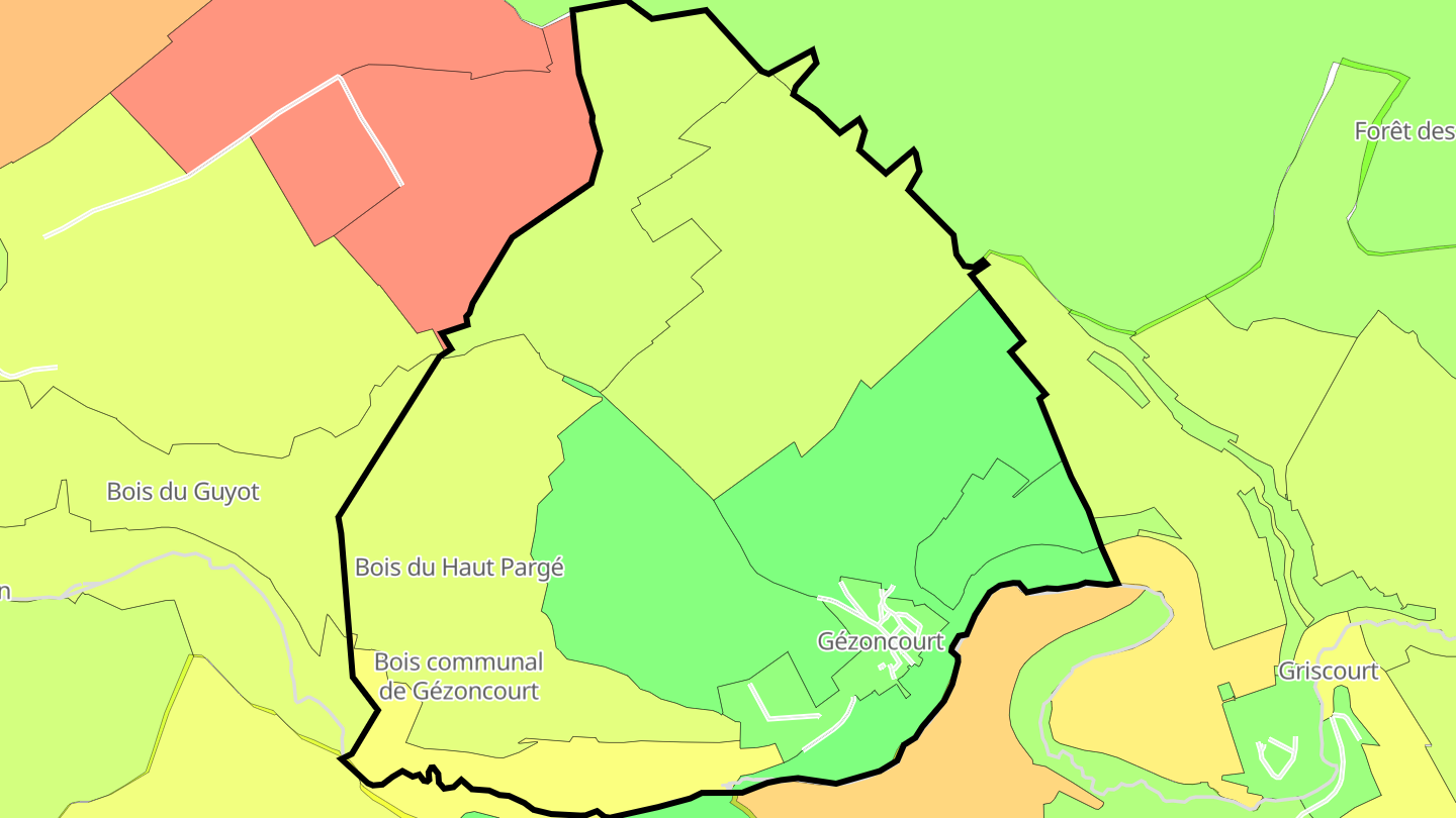 Carte des prix de l'immobilier Gézoncourt