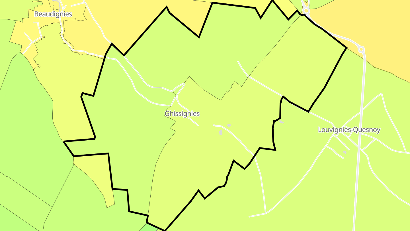 Carte des prix de l'immobilier Ghissignies
