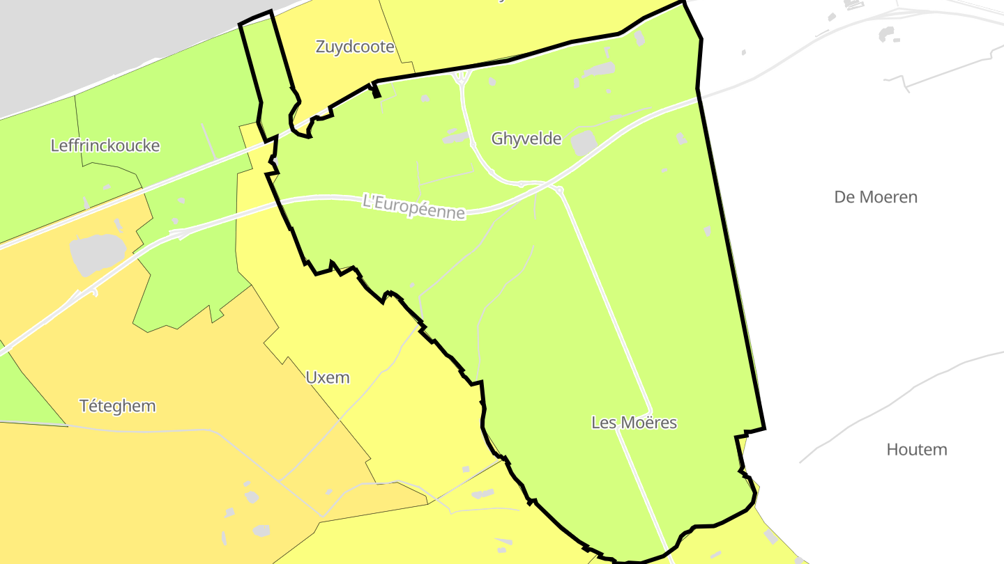 Carte des prix de l'immobilier Ghyvelde