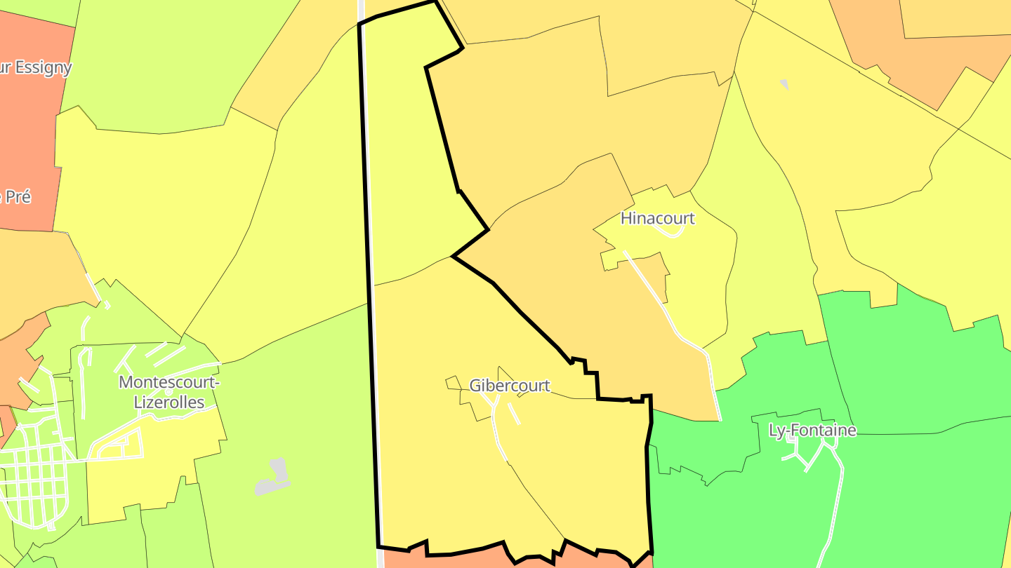 Carte des prix de l'immobilier Gibercourt