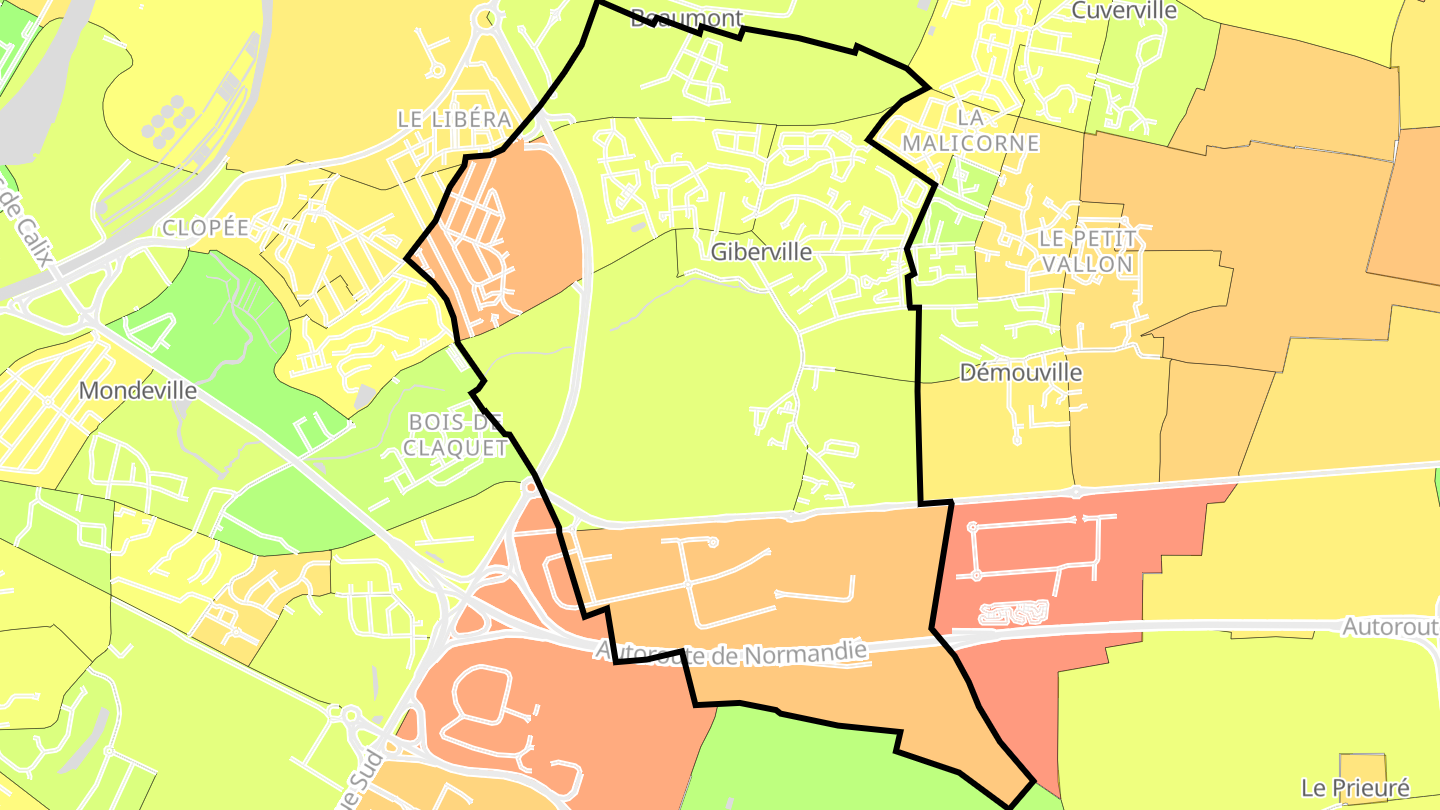 Carte des prix de l'immobilier Giberville