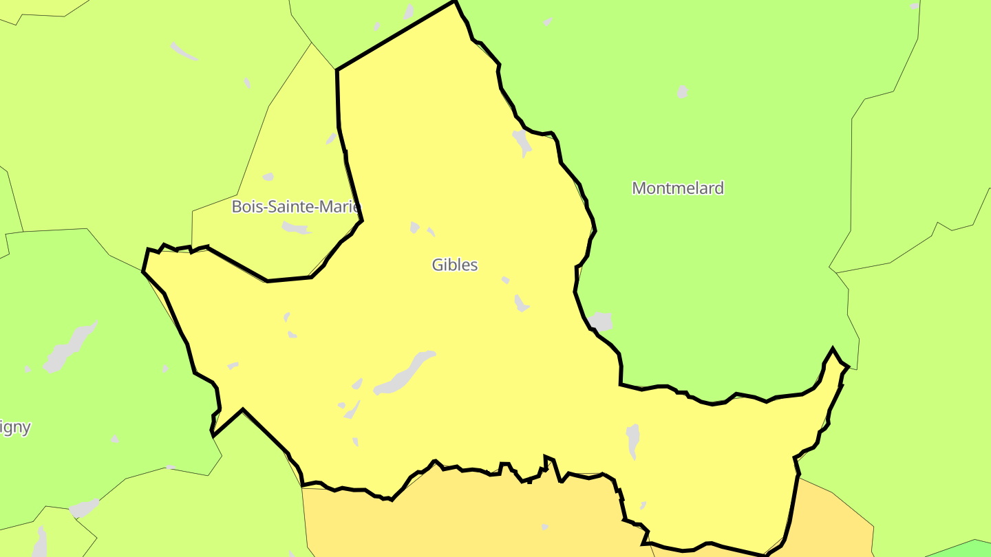 Carte des prix de l'immobilier Gibles