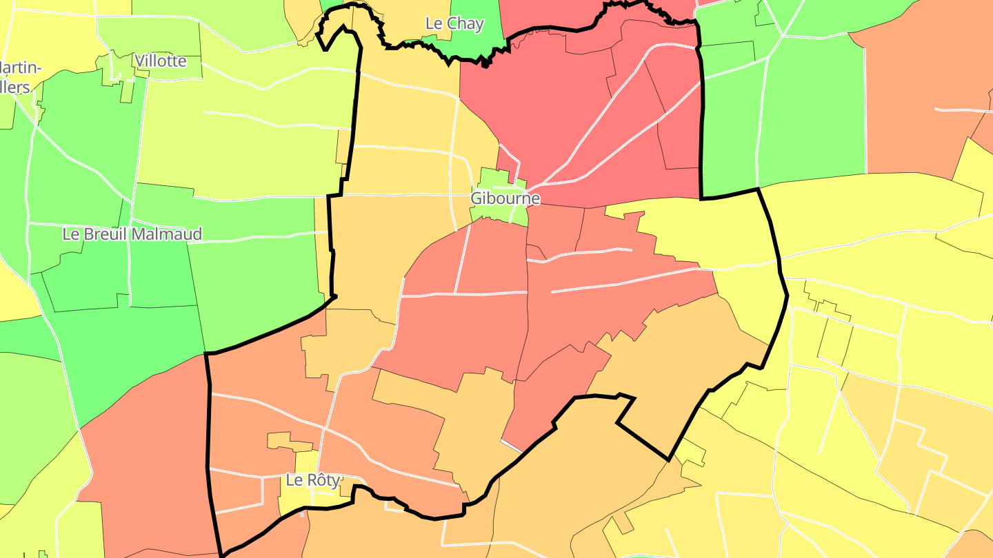 Carte des prix de l'immobilier Gibourne
