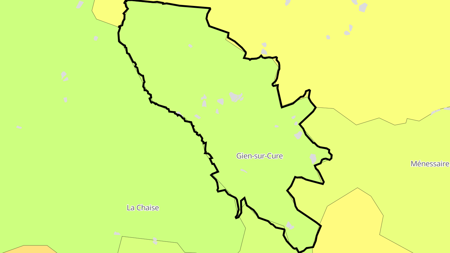 Carte des prix de l'immobilier Gien-sur-Cure