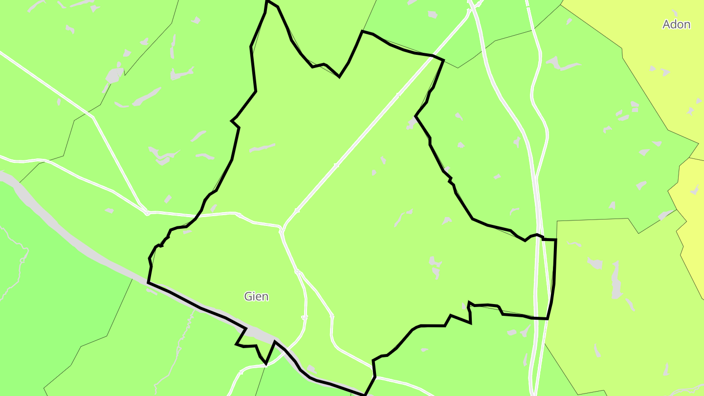 Carte des prix de l'immobilier Gien