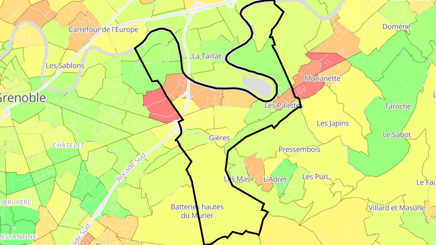 Carte des prix de l'immobilier Gières