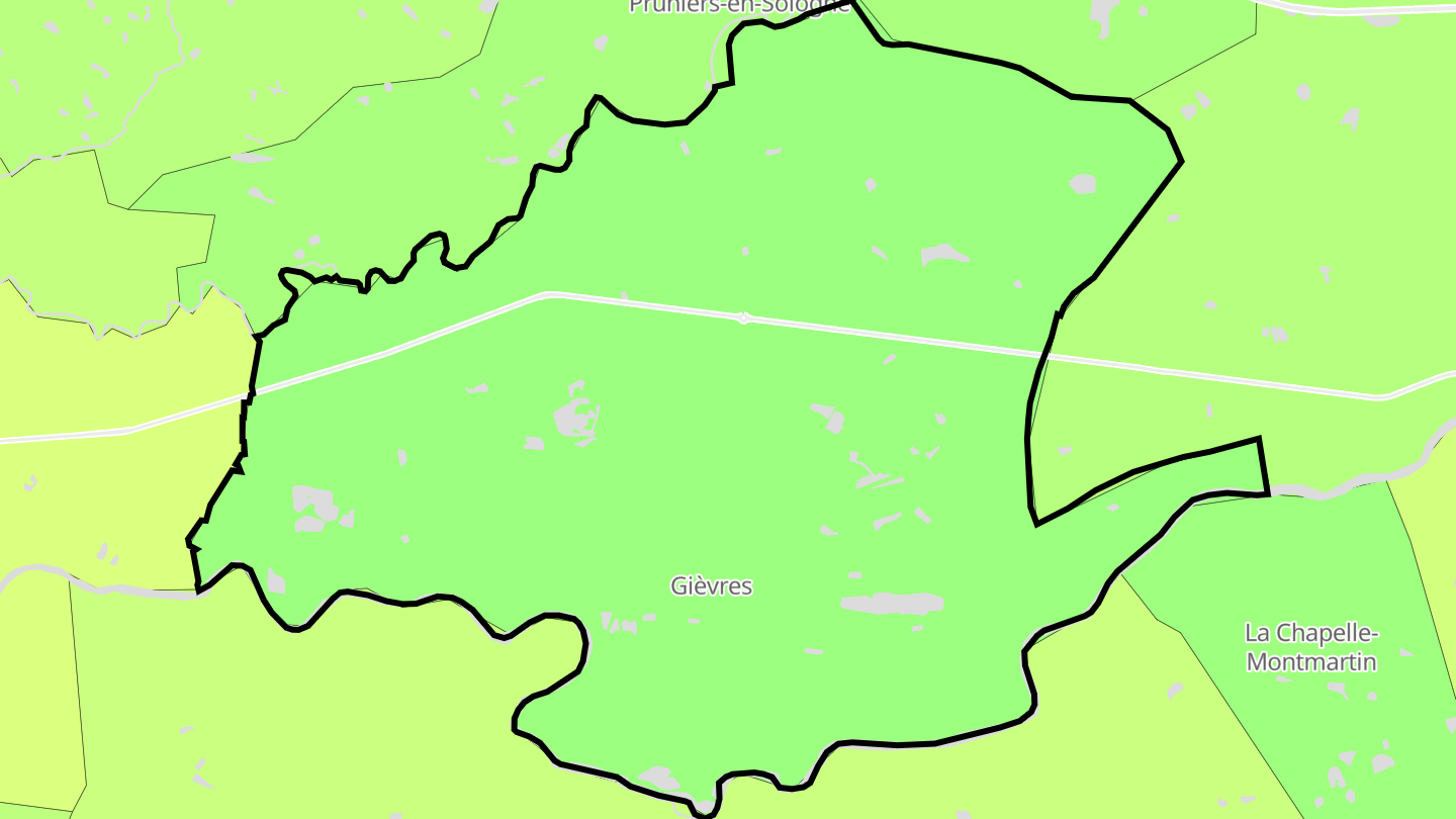 Carte des prix de l'immobilier Gièvres