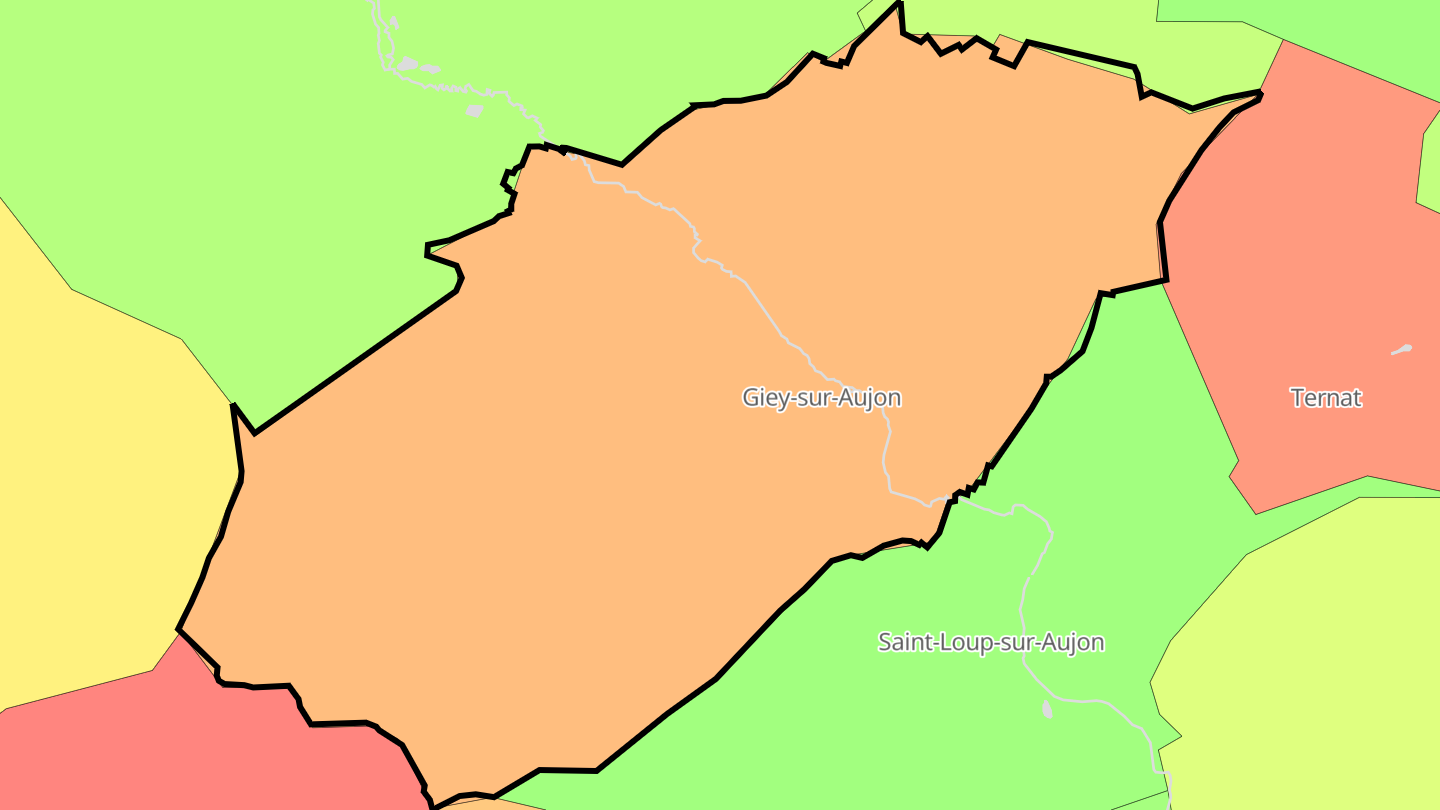 Carte des prix de l'immobilier Giey-sur-Aujon