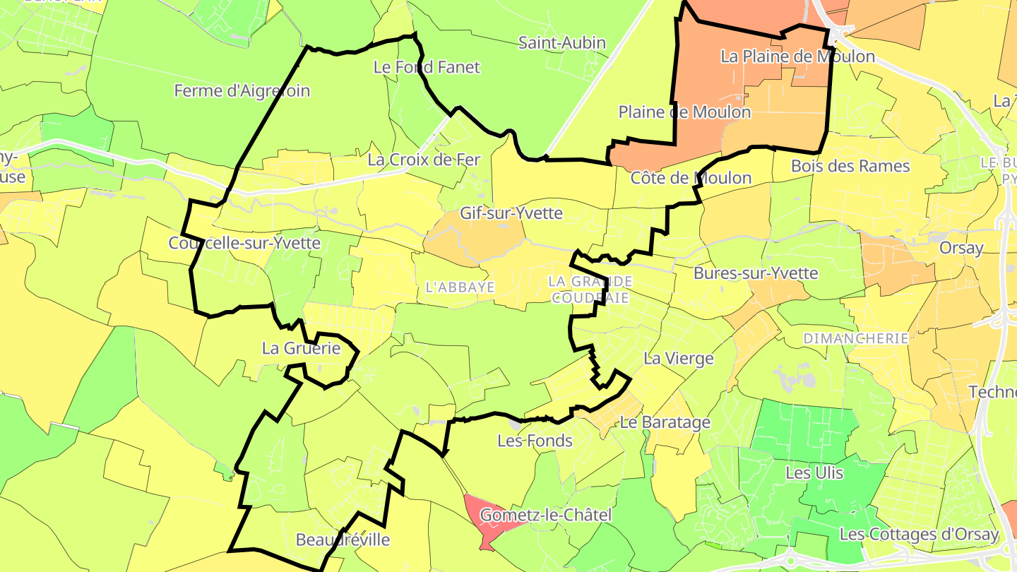 Carte des prix de l'immobilier Gif-sur-Yvette