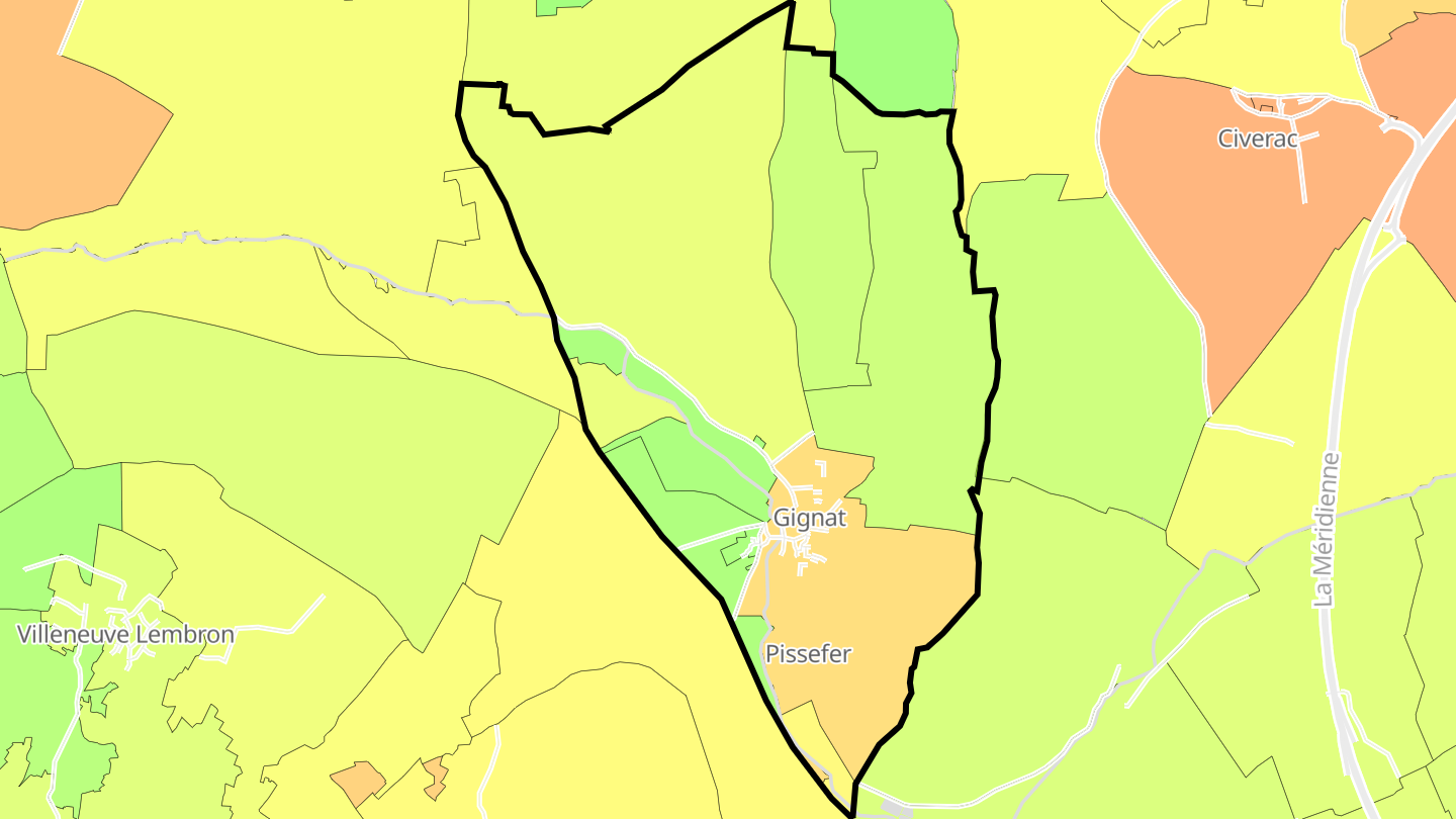 Carte des prix de l'immobilier Gignat