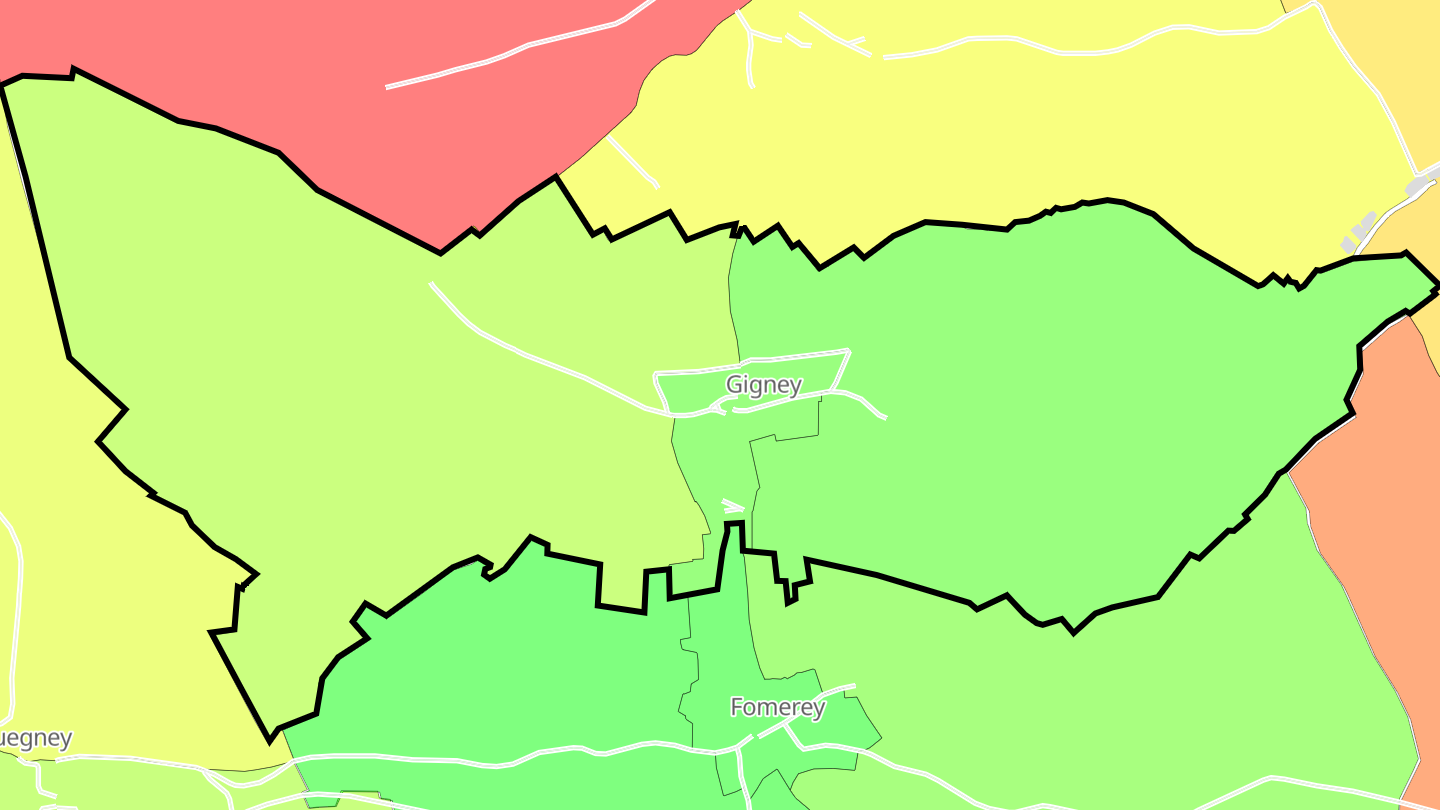 Carte des prix de l'immobilier Gigney