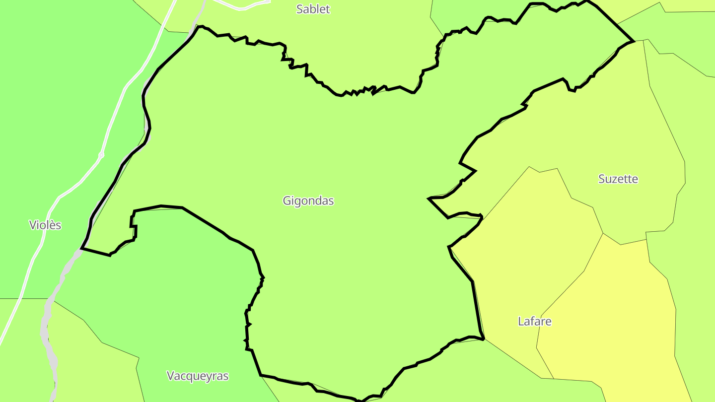 Carte des prix de l'immobilier Gigondas