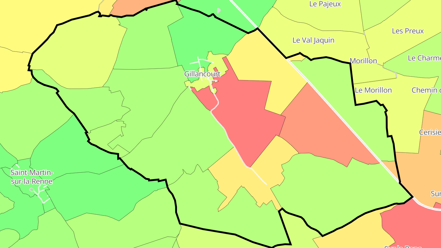 Carte des prix de l'immobilier Gillancourt