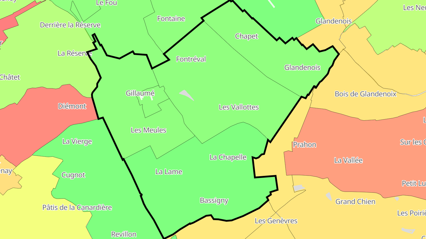 Carte des prix de l'immobilier Gillaumé