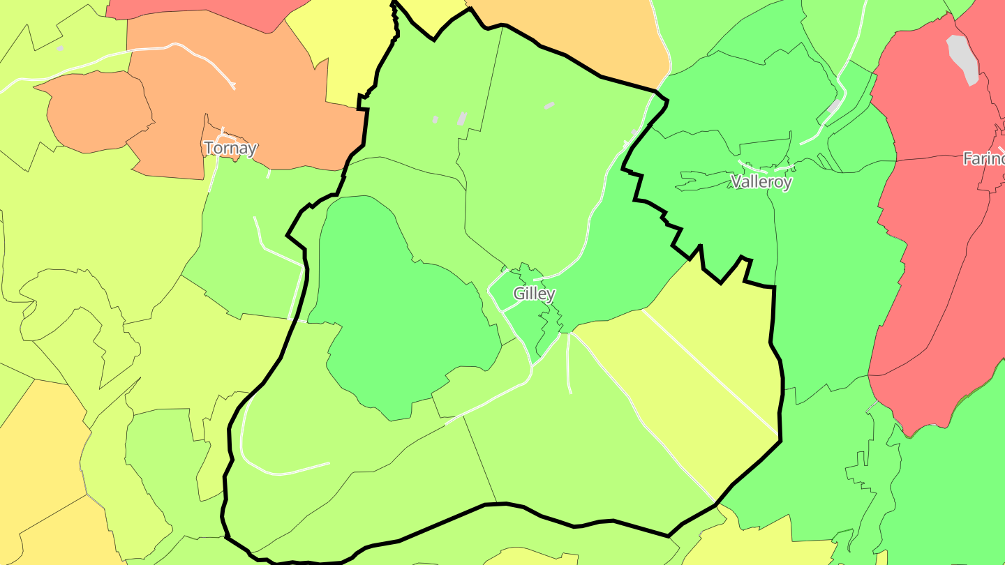 Carte des prix de l'immobilier Gilley