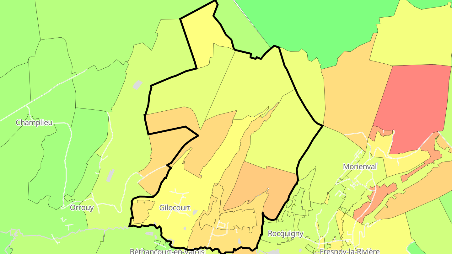 Carte des prix de l'immobilier Gilocourt