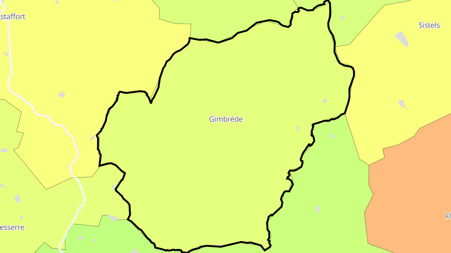 Carte des prix de l'immobilier Gimbrède