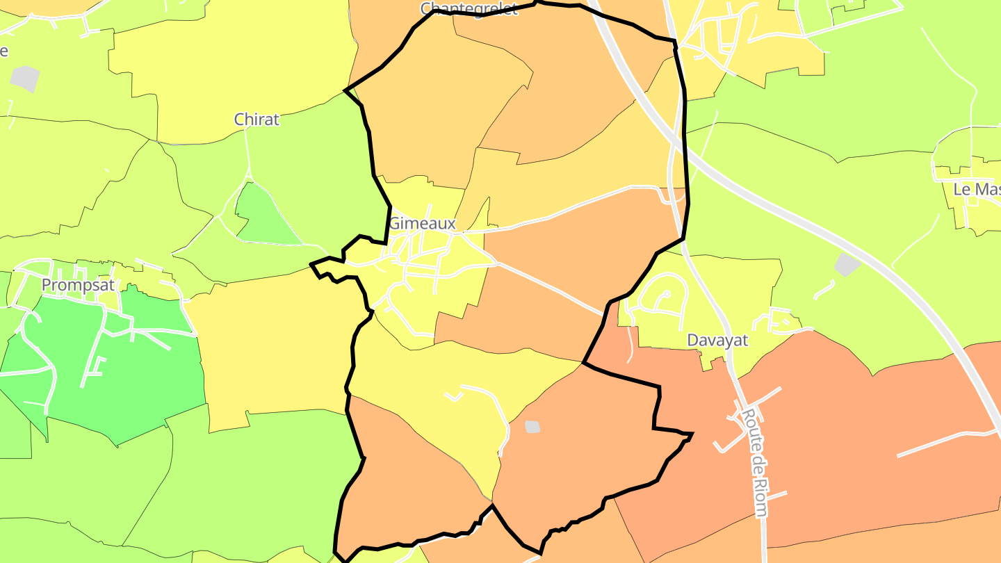 Carte des prix de l'immobilier Gimeaux