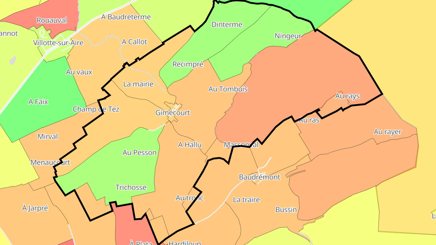 Carte des prix de l'immobilier Gimécourt