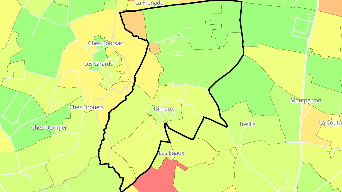 Carte des prix de l'immobilier Gimeux