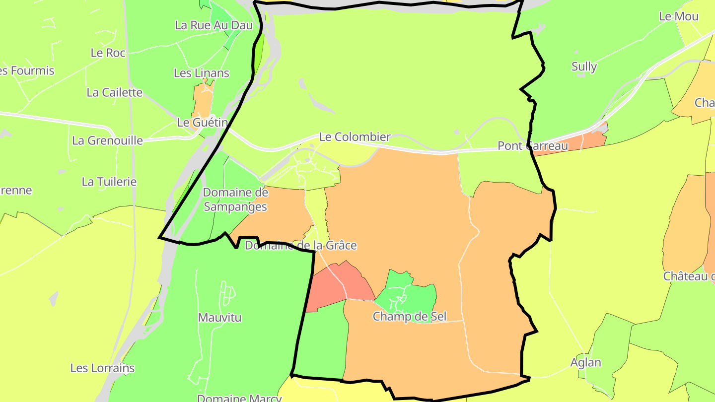 Carte des prix de l'immobilier Gimouille