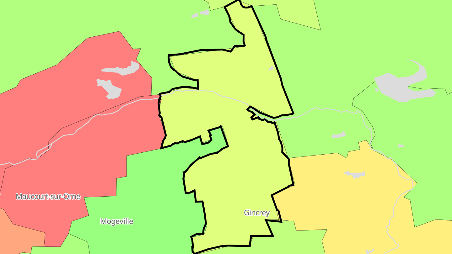 Carte des prix de l'immobilier Gincrey