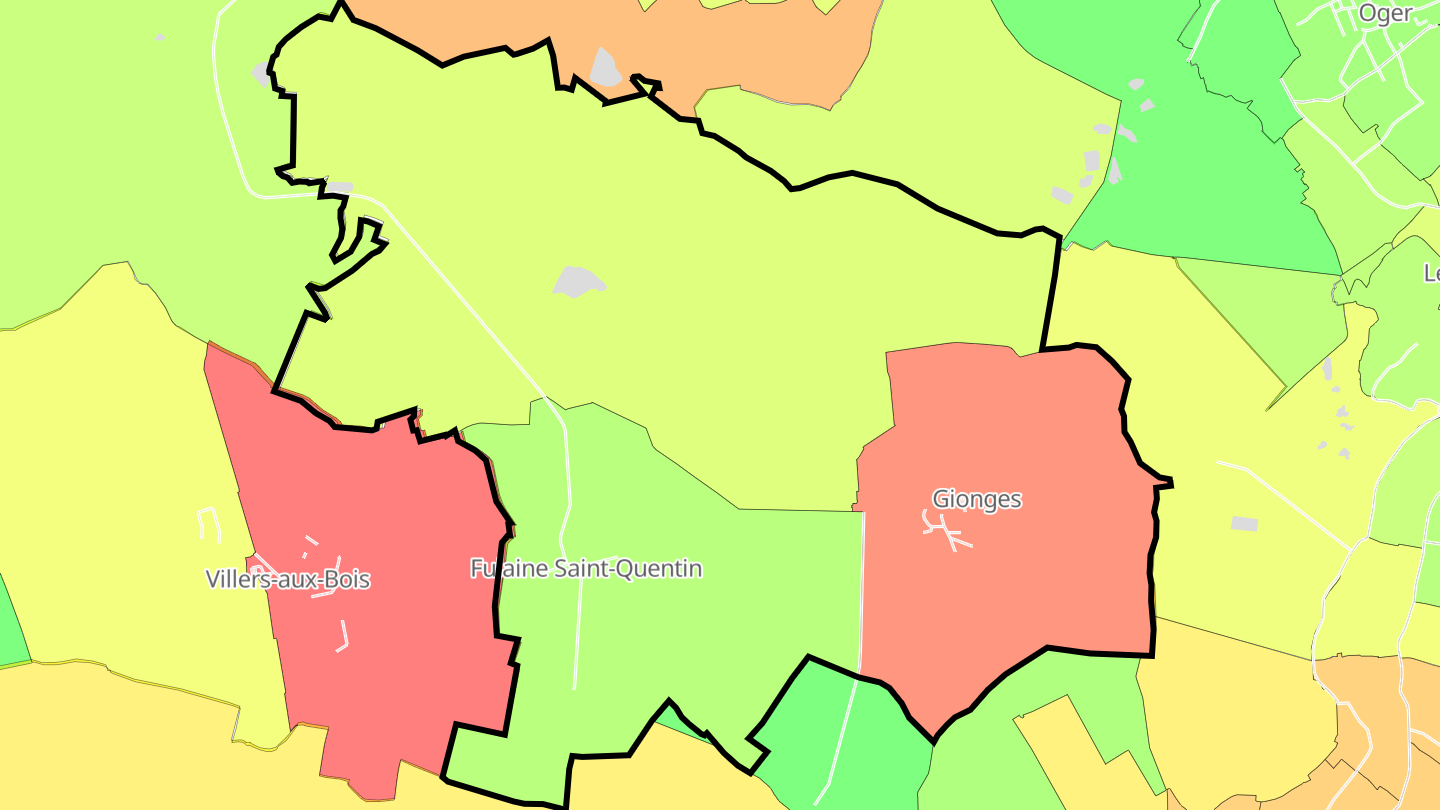 Carte des prix de l'immobilier Gionges