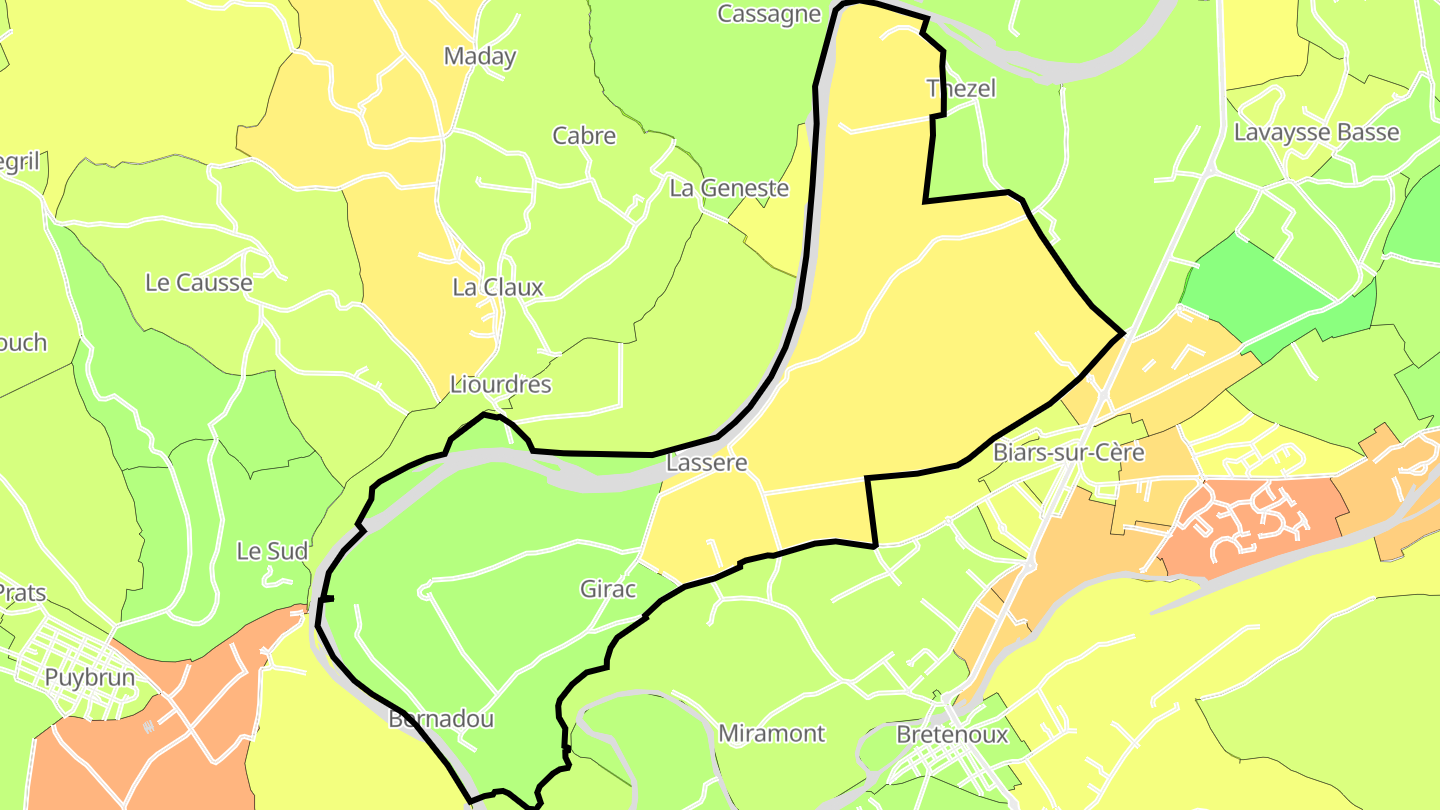 Carte des prix de l'immobilier Girac