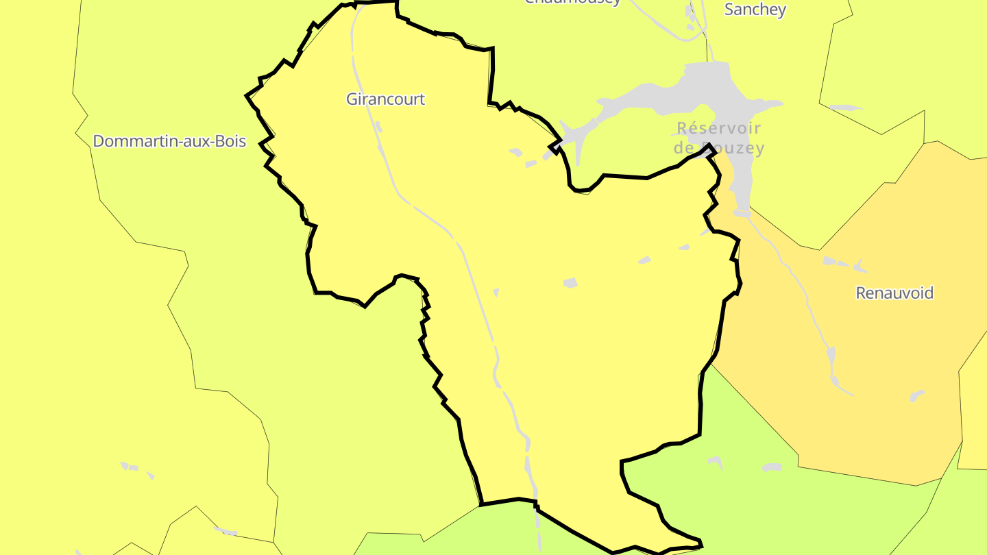 Carte des prix de l'immobilier Girancourt