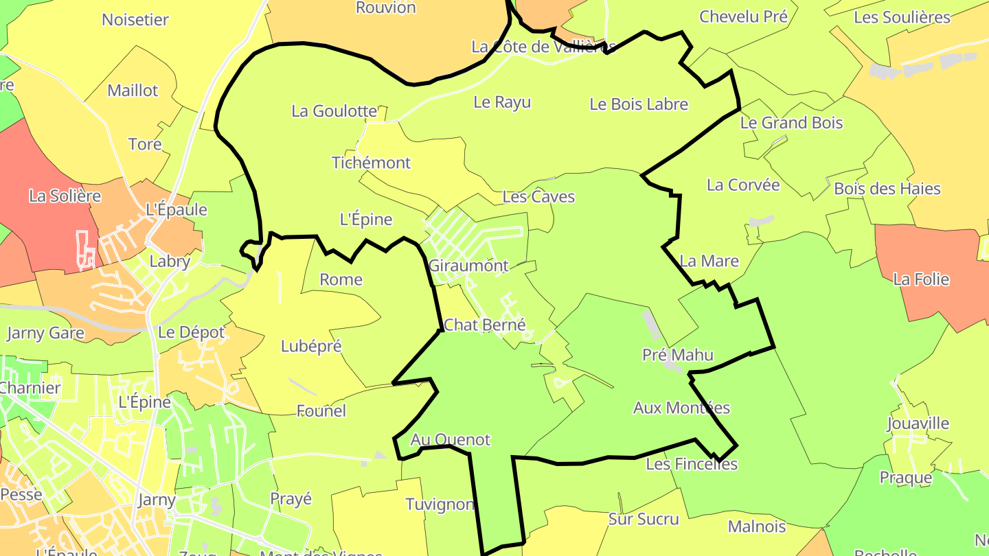 Carte des prix de l'immobilier Giraumont