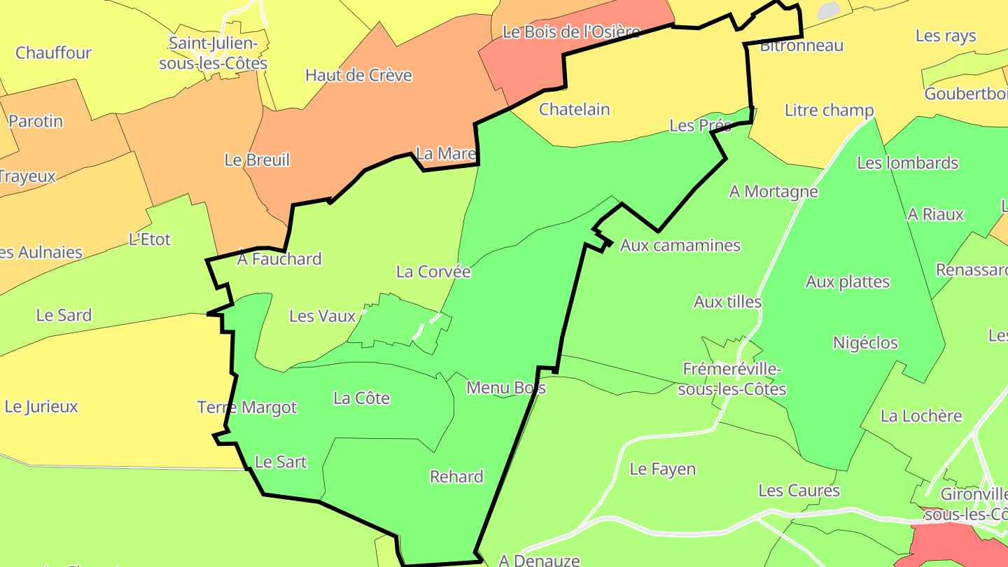 Carte des prix de l'immobilier Girauvoisin