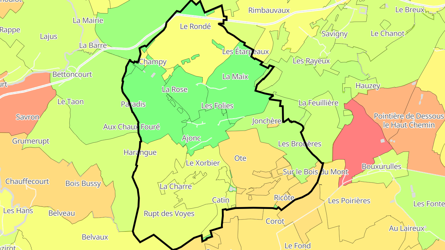 Carte des prix de l'immobilier Gircourt-lès-Viéville