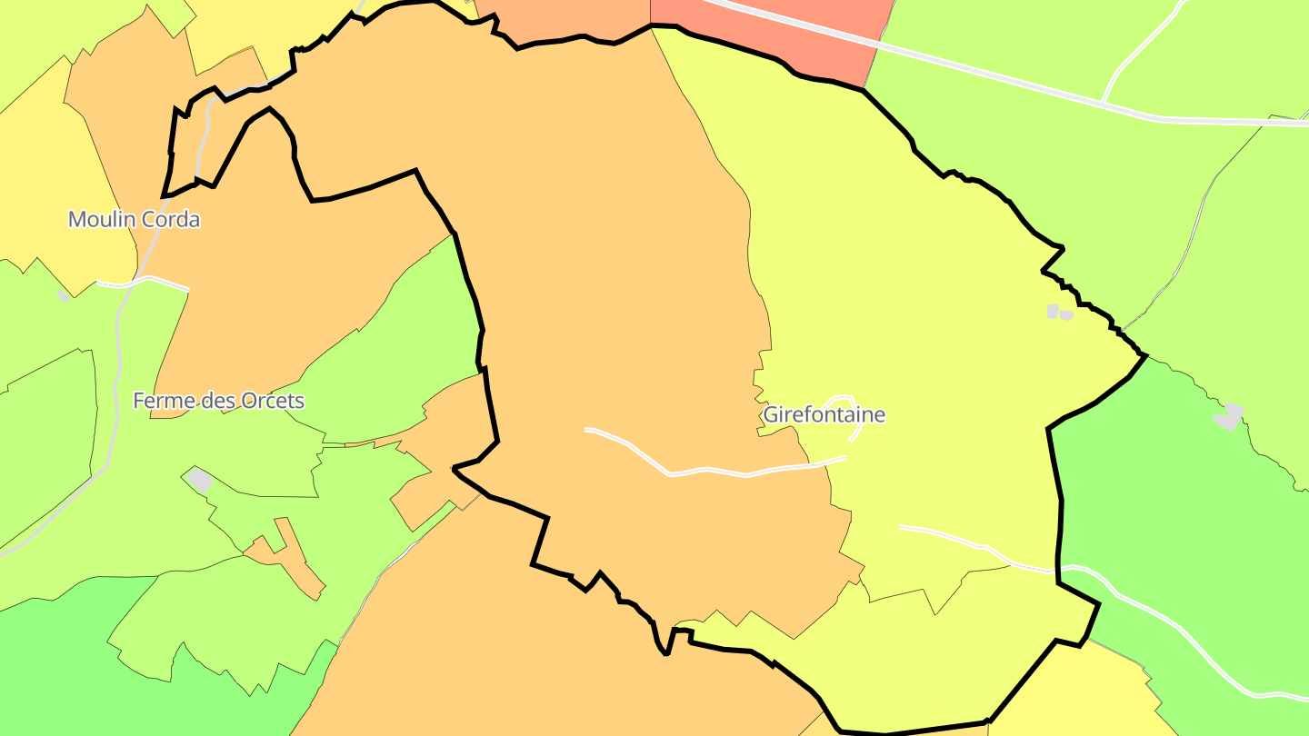Carte des prix de l'immobilier Girefontaine