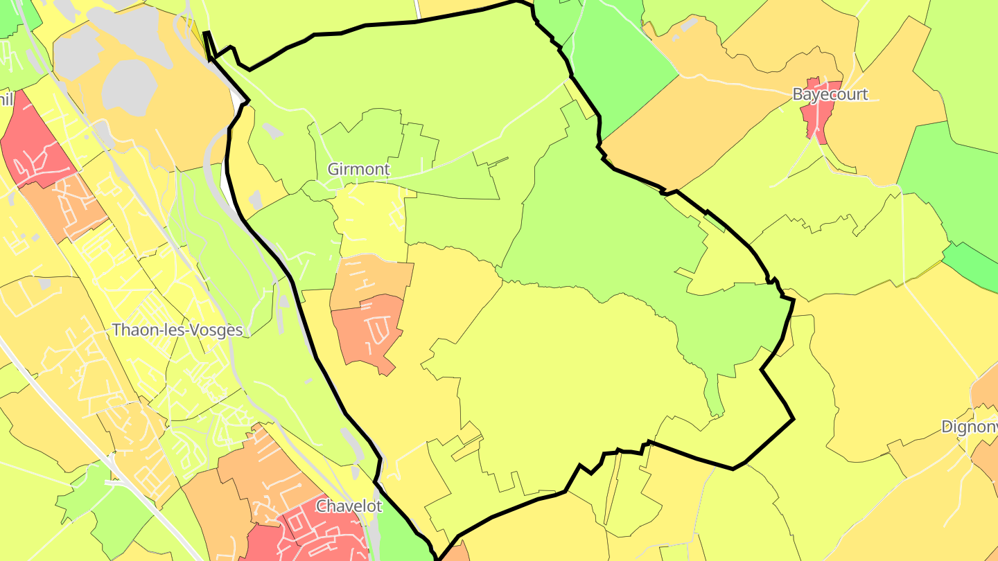Carte des prix de l'immobilier Girmont