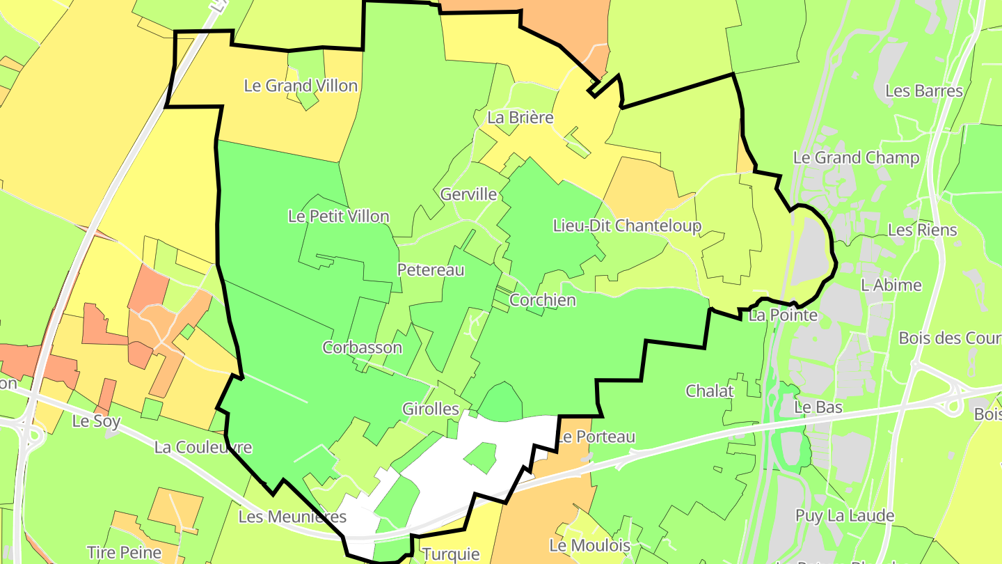 Carte des prix de l'immobilier Girolles