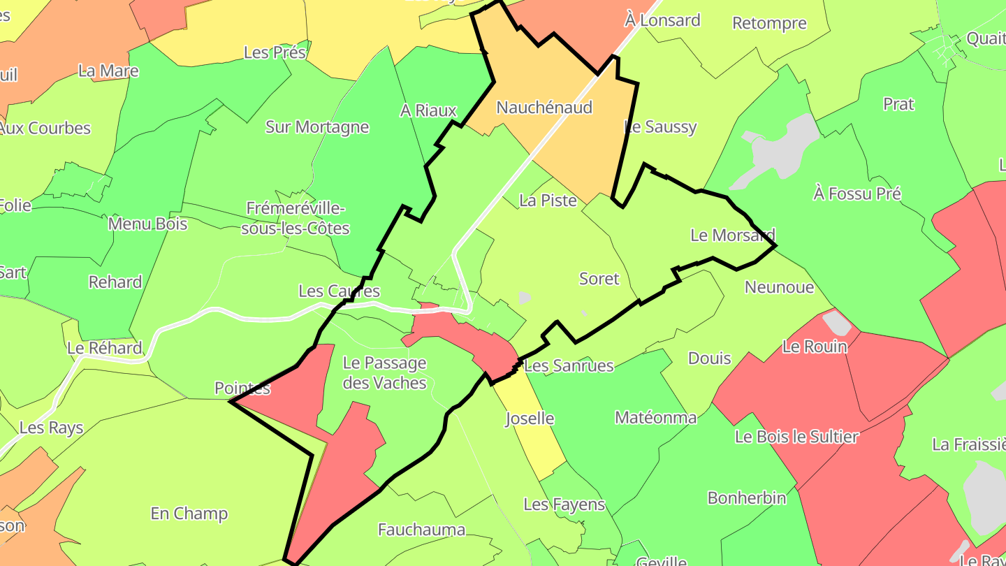 Carte des prix de l'immobilier Gironville-sous-les-Côtes