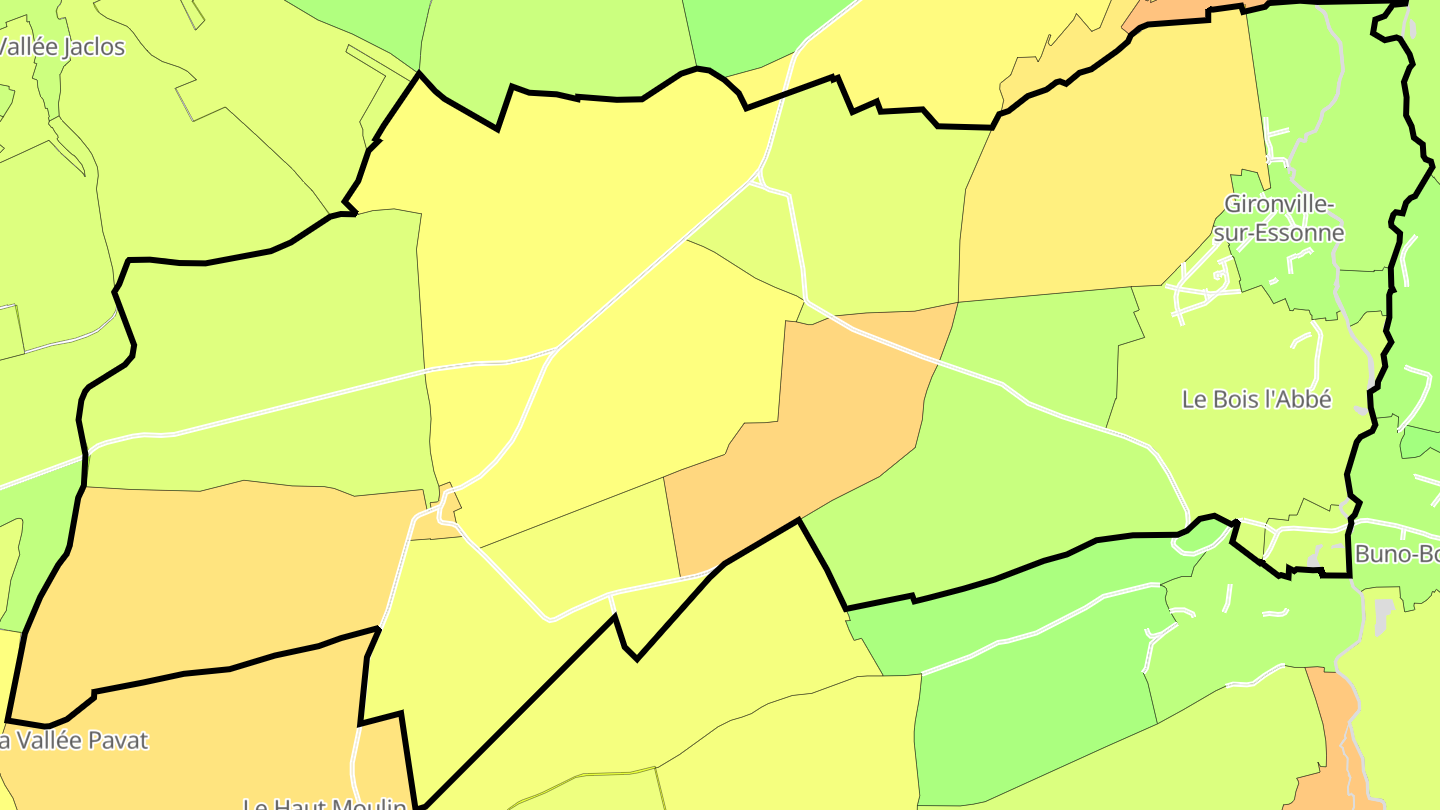 Carte des prix de l'immobilier Gironville-sur-Essonne