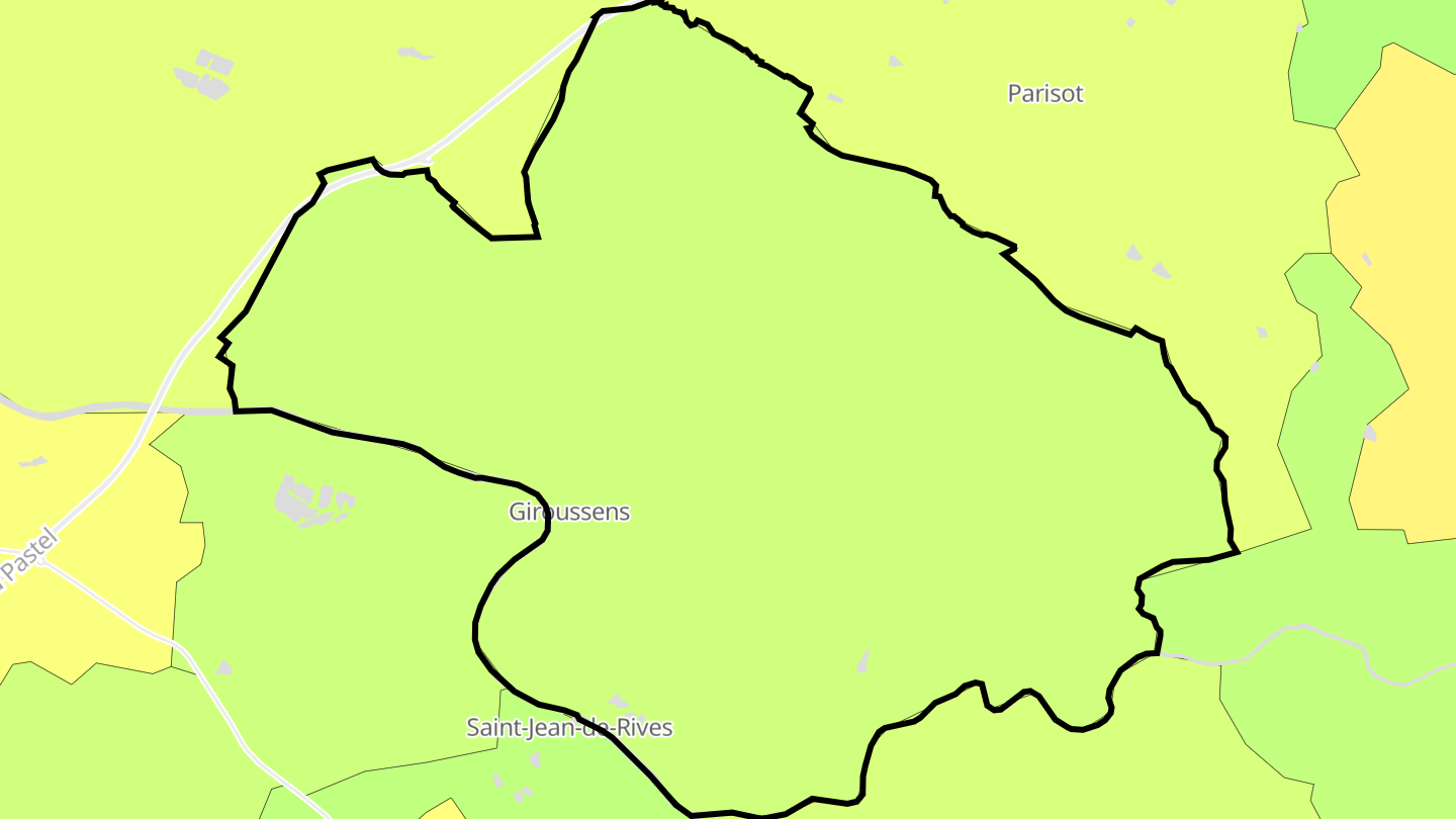Carte des prix de l'immobilier Giroussens