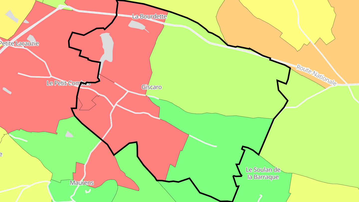 Carte des prix de l'immobilier Giscaro