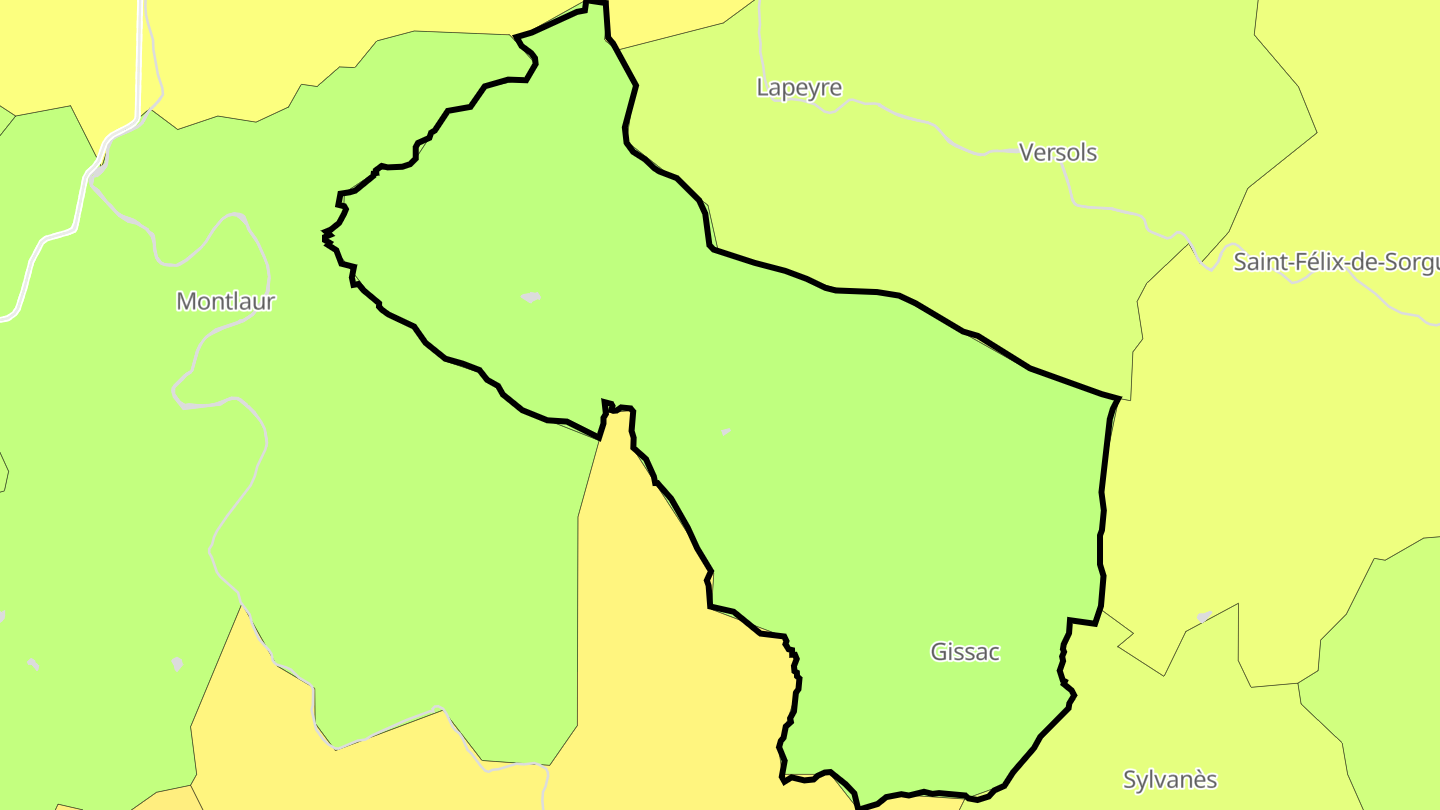 Carte des prix de l'immobilier Gissac