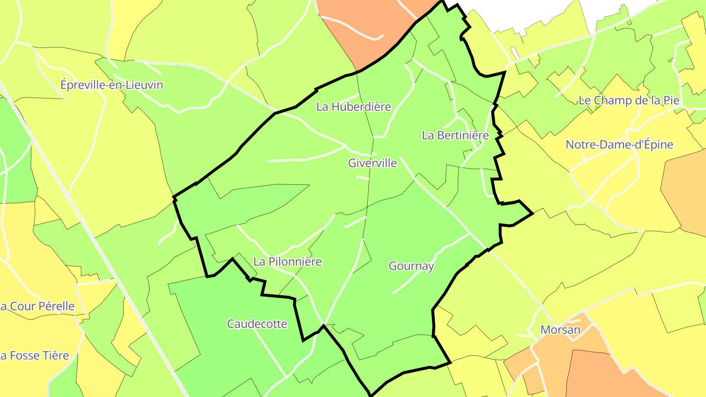 Carte des prix de l'immobilier Giverville