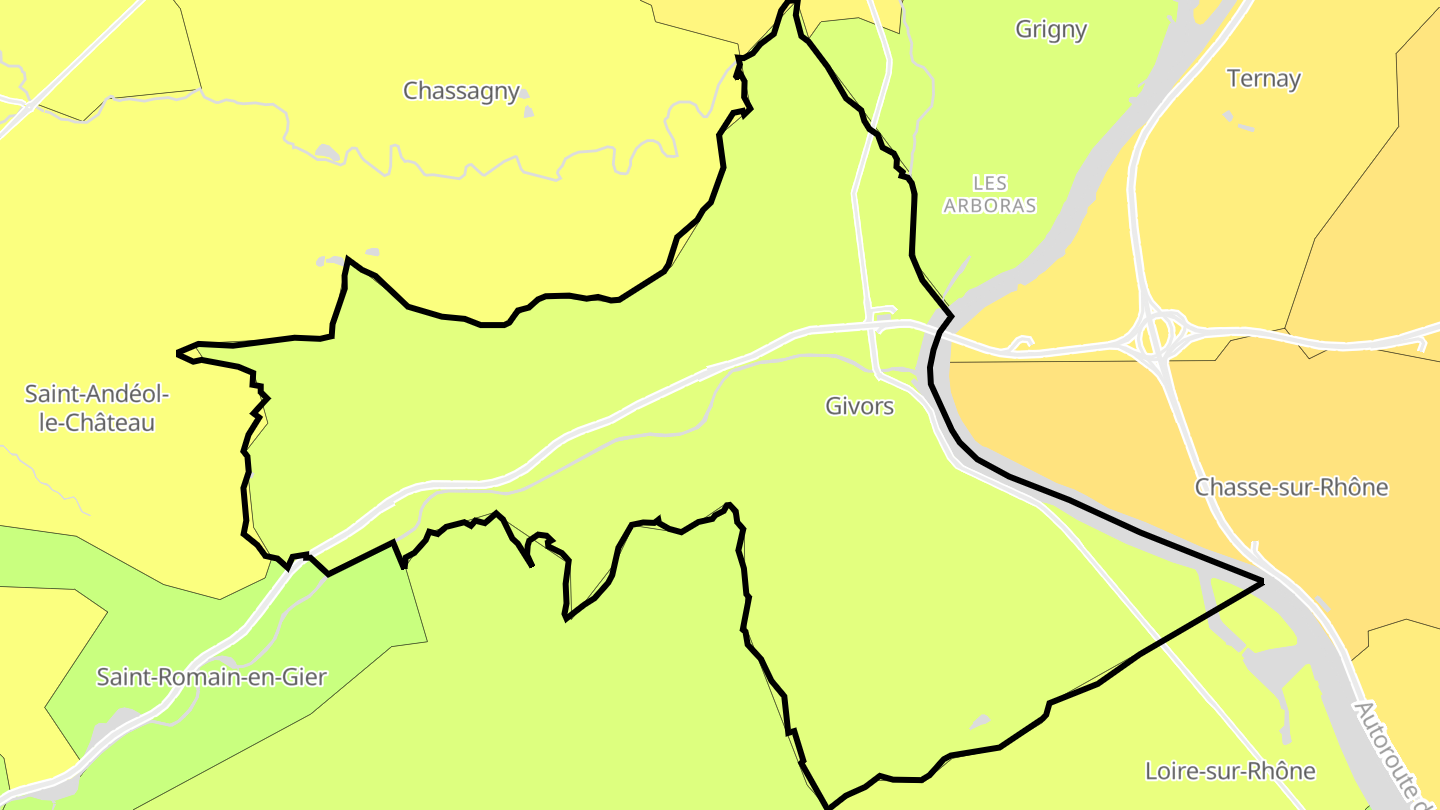 Carte des prix de l'immobilier Givors