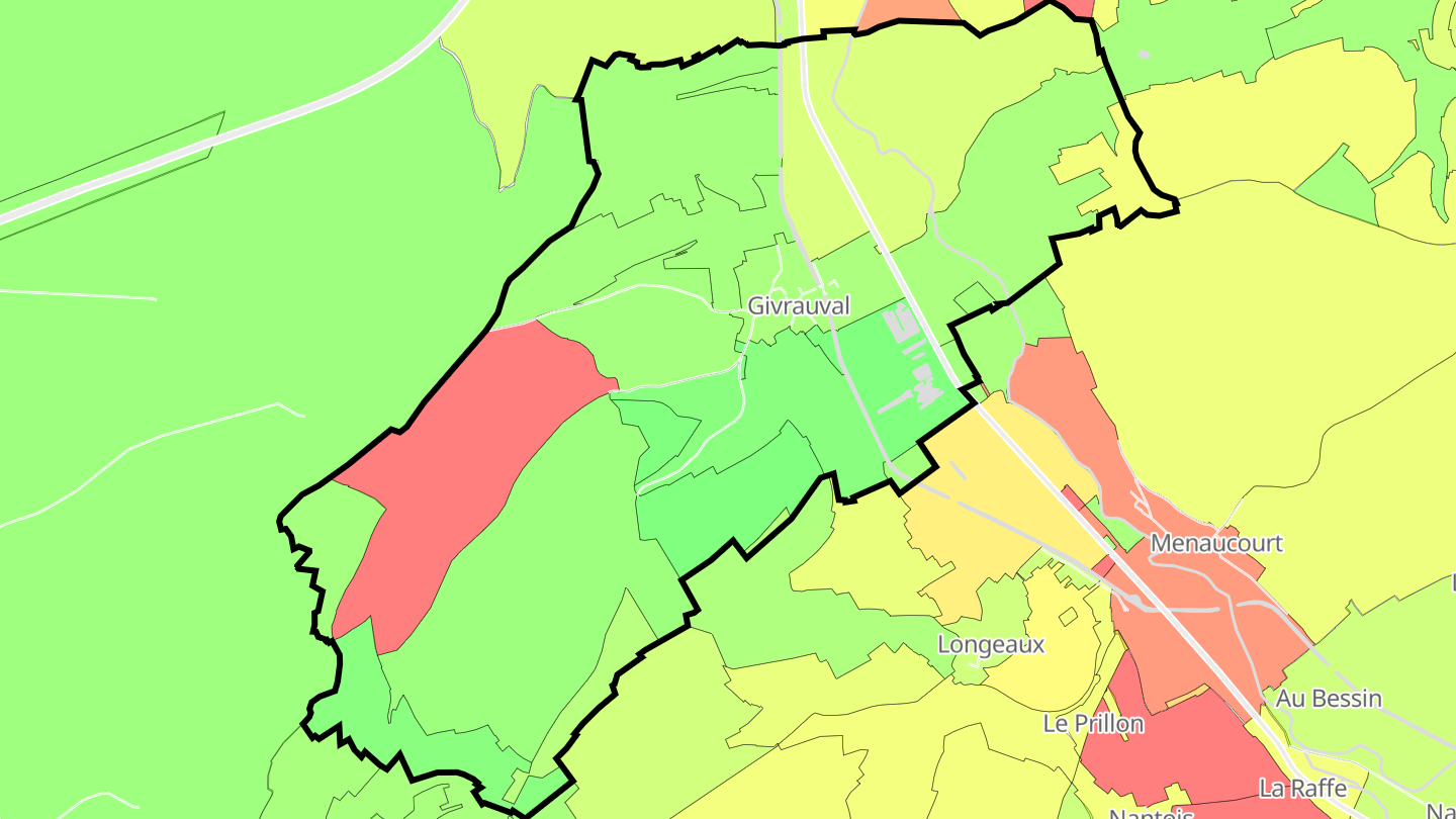Carte des prix de l'immobilier Givrauval